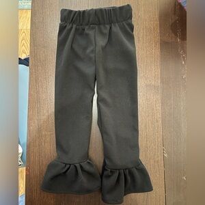 Adorable Black Ruffle Hem Kids Leggings 4T
